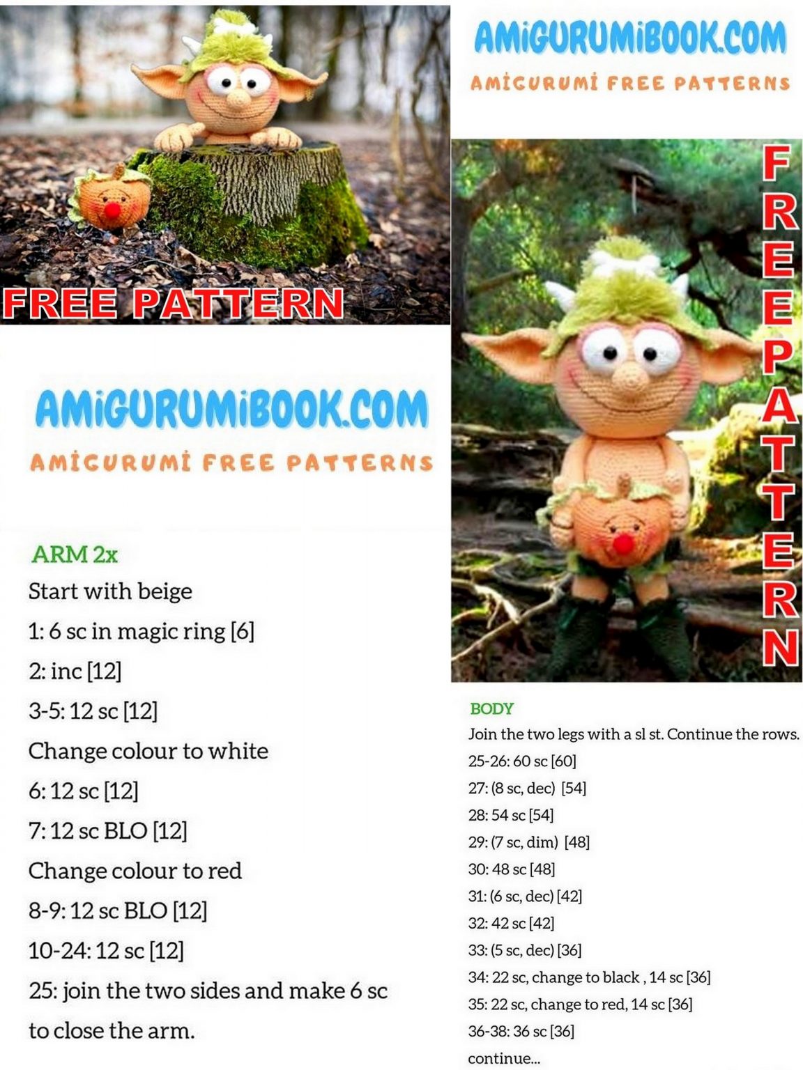 Forest Elf Amigurumi Free Crochet Pattern - Free Amigurumi Crochet Patterns