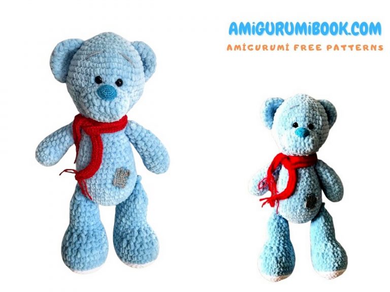 Blue Teddy Bear Amigurumi Free Pattern