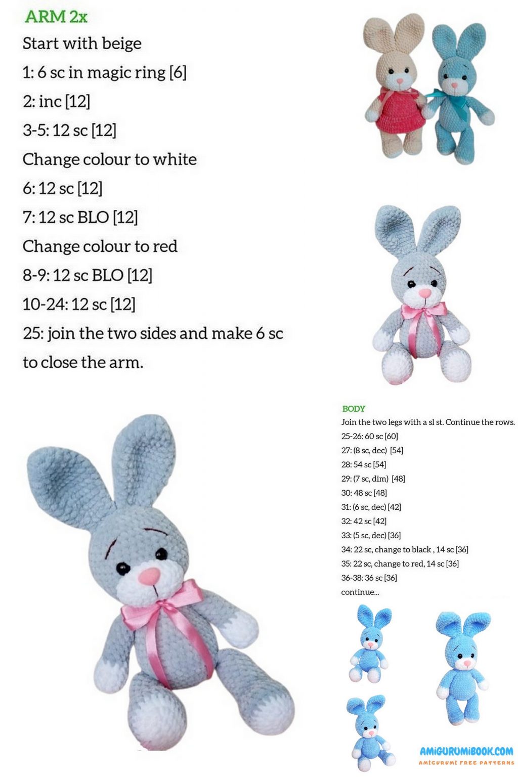 Little Cute Bunny Amigurumi Free Pattern - Free Amigurumi Crochet Patterns