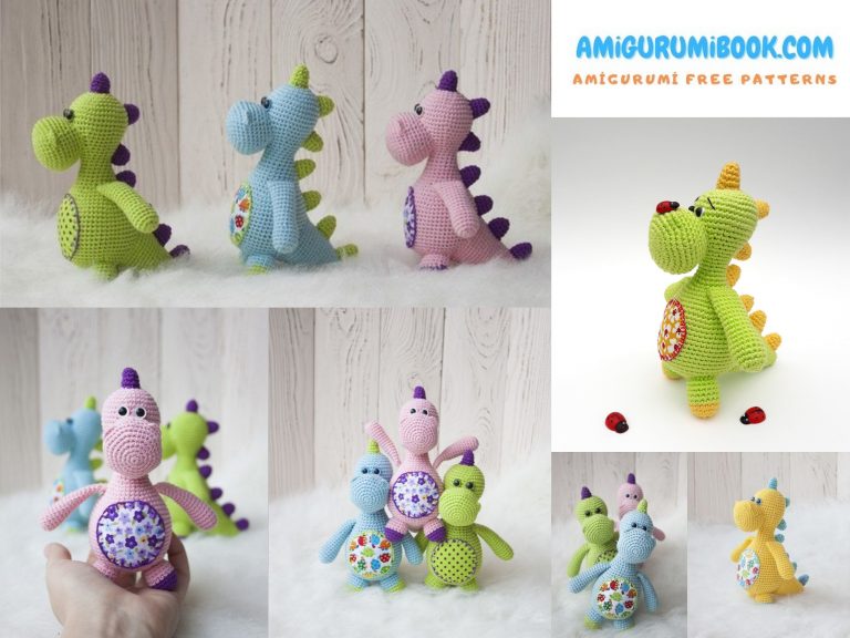 Little Cute Dinosaur Amigurumi Free Pattern