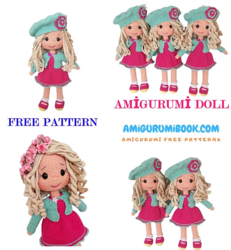 Water Green Hat Nil Amigurumi Doll Free Pattern