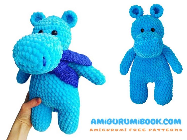 Blue Hippo Amigurumi Free Pattern