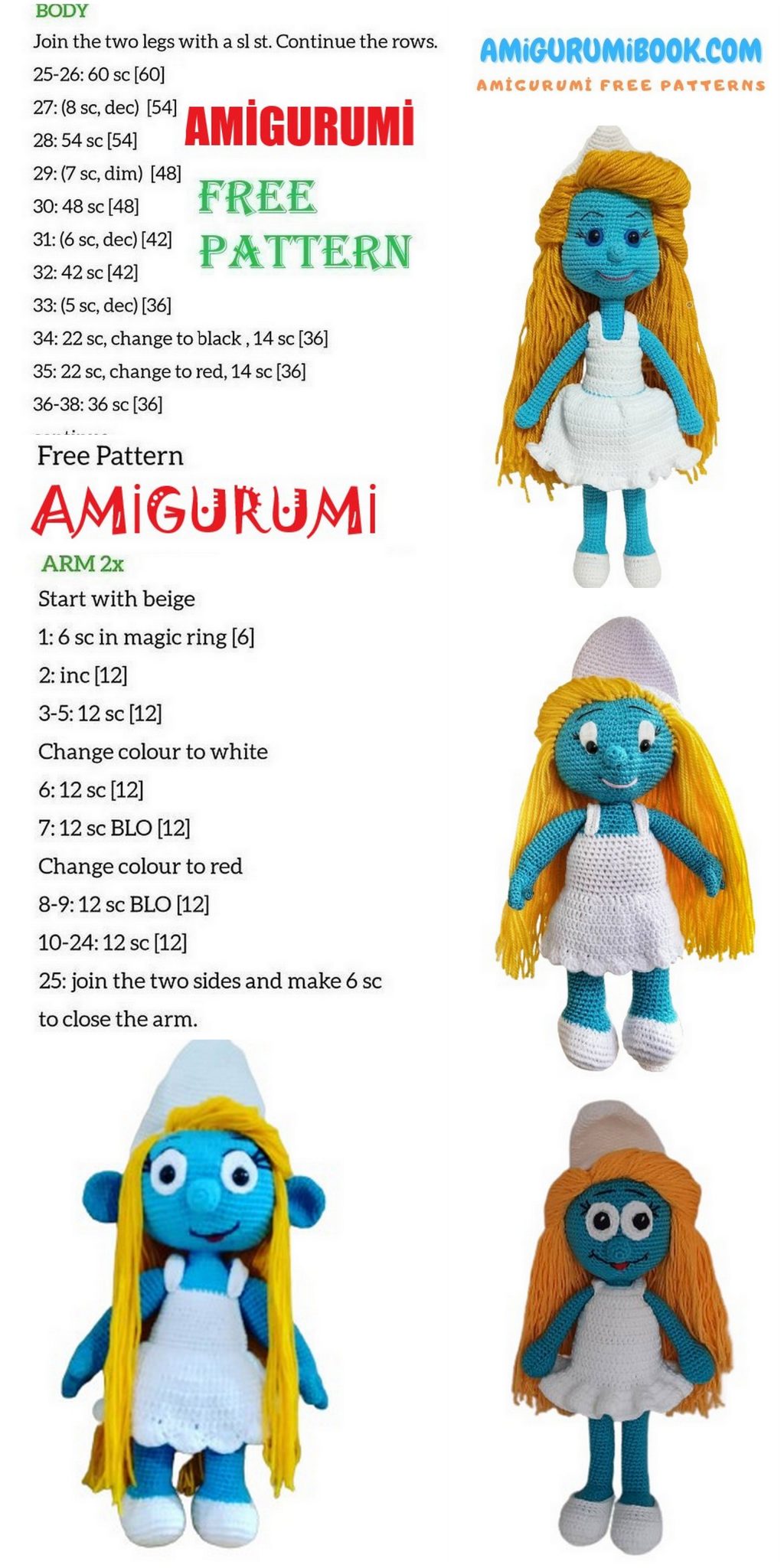 Smurfette Amigurumi Free Pattern Free Amigurumi Crochet Patterns