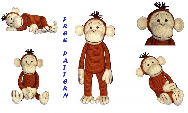 Monkey Rudolf Amigurumi Free Pattern