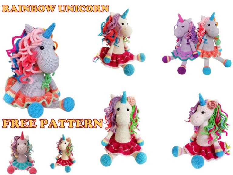 Rainbow Unicorn Amigurumi Free Pattern