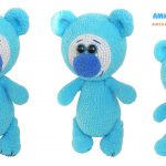 Blue Cute Teddy Bear Amigurumi Free Pattern