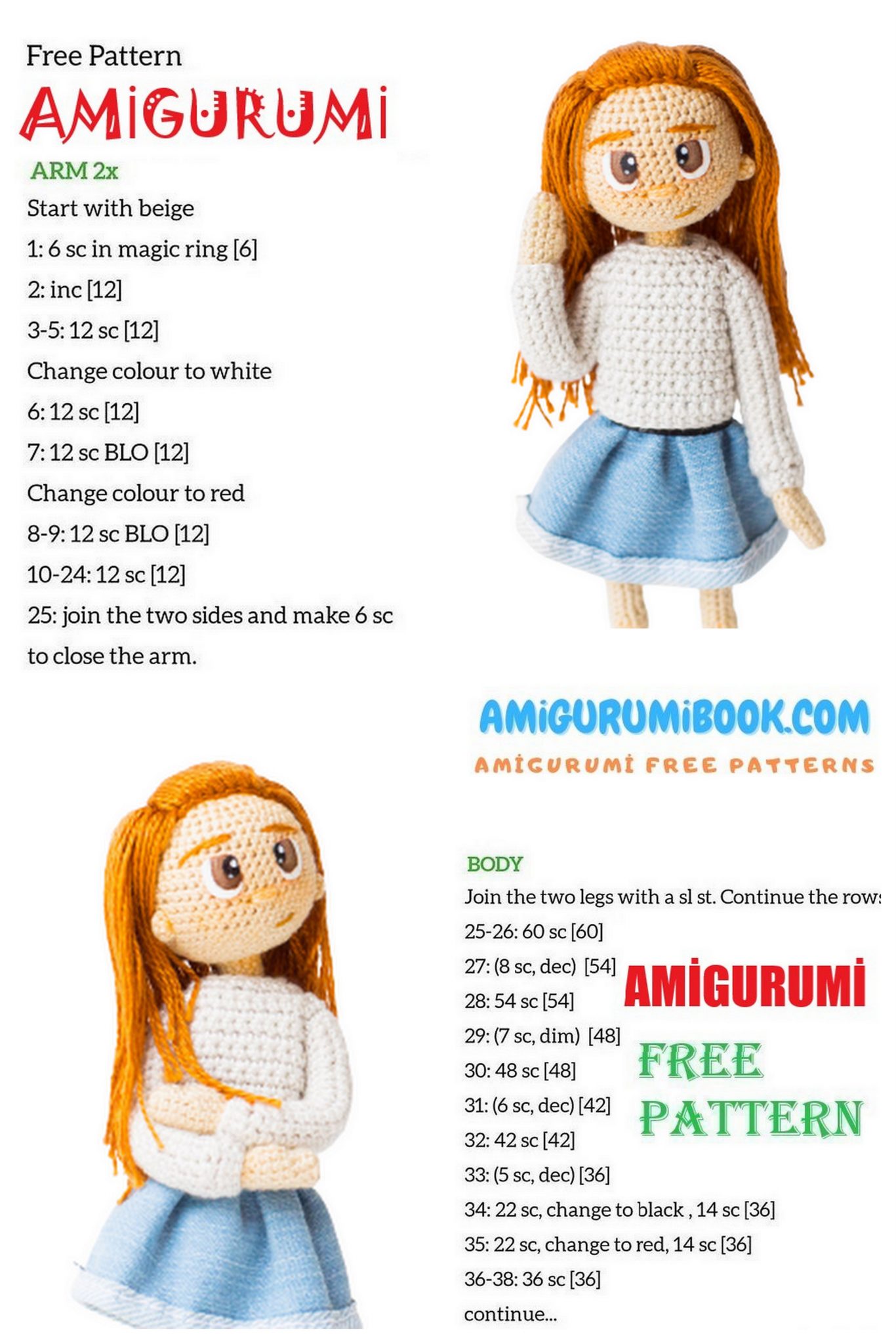 Sweet Elena Doll Amigurumi Free Pattern – Amigurumibook.com