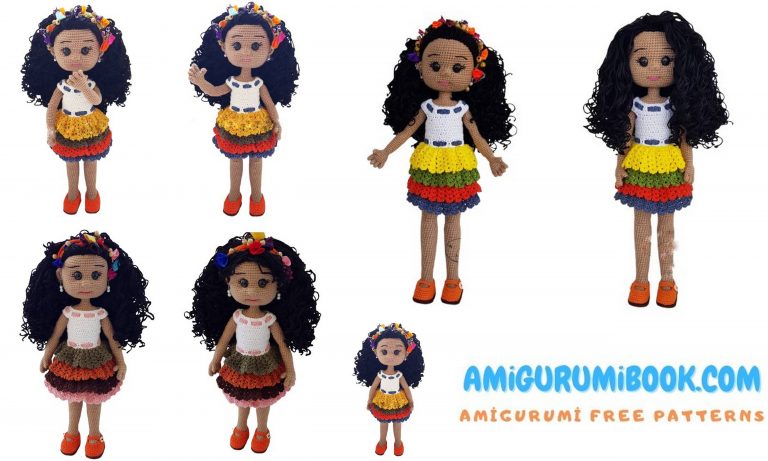 Curly Brunette Doll Amigurumi Free Pattern