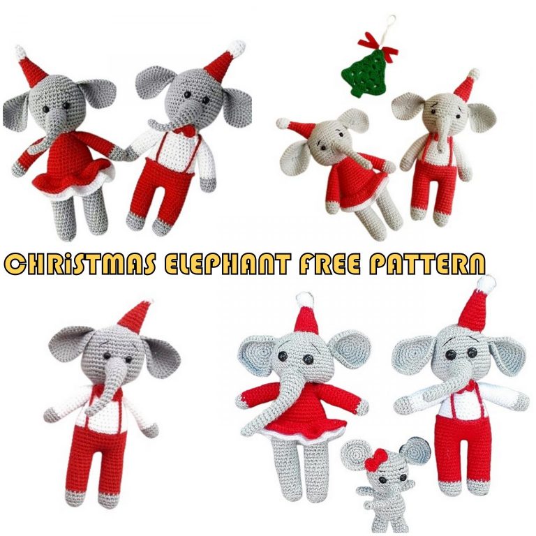 Christmas Elephant Family Amigurumi Free Pattern