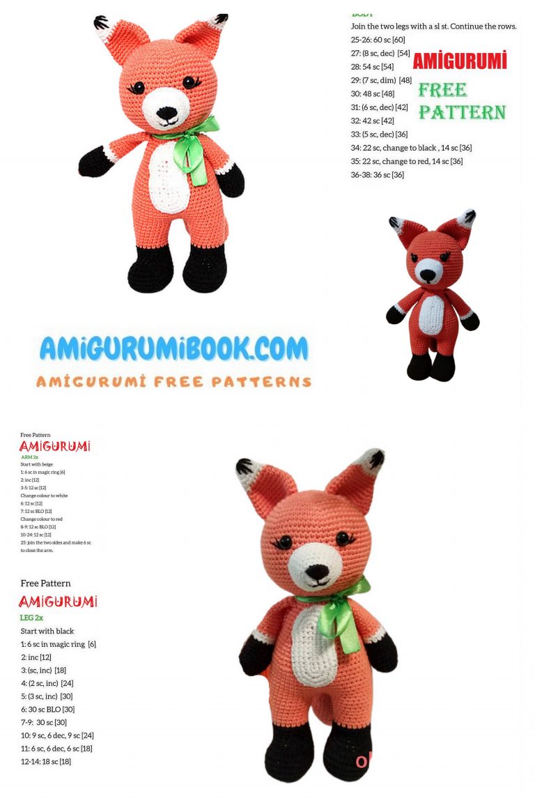 Cute Fox Amigurumi Free Pattern - Free Amigurumi Crochet Patterns