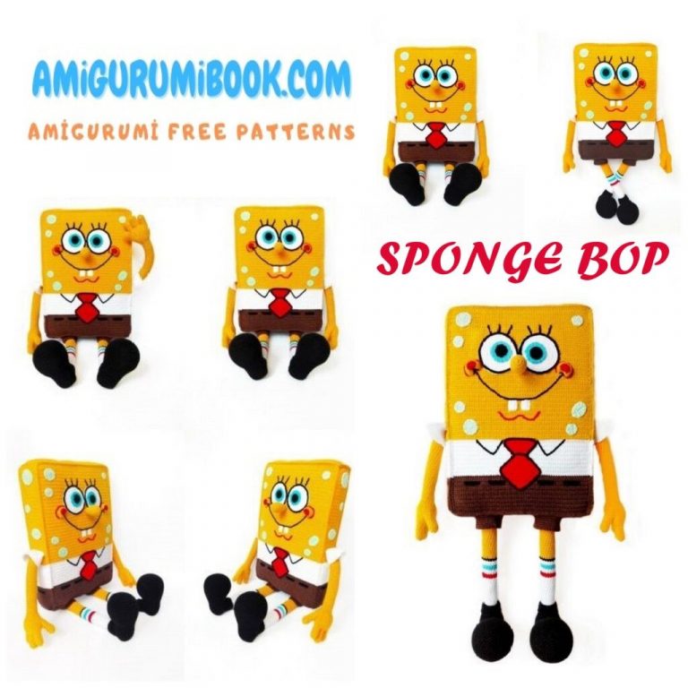 Sponge Bop Amigurumi Free Crochet Pattern