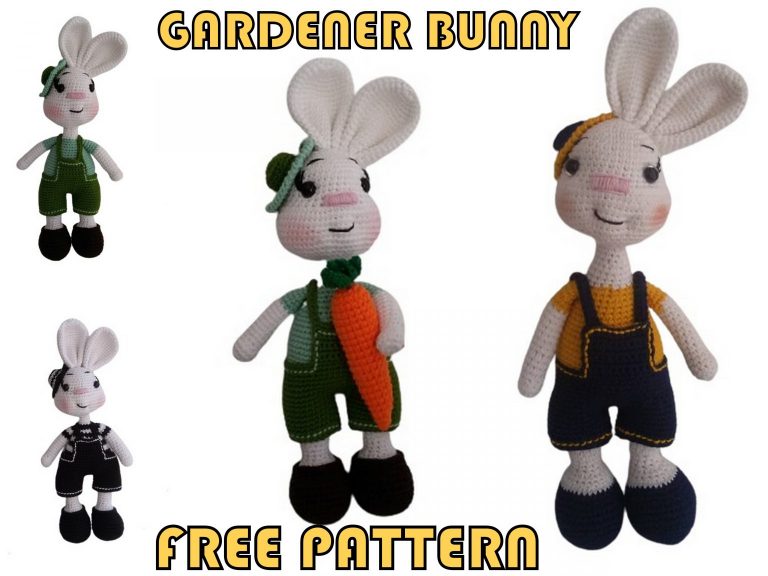 Cute Gardener Bunny Amigurumi Free Pattern