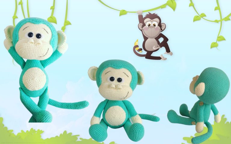 Cute Blue Monkey Amigurumi Free Pattern