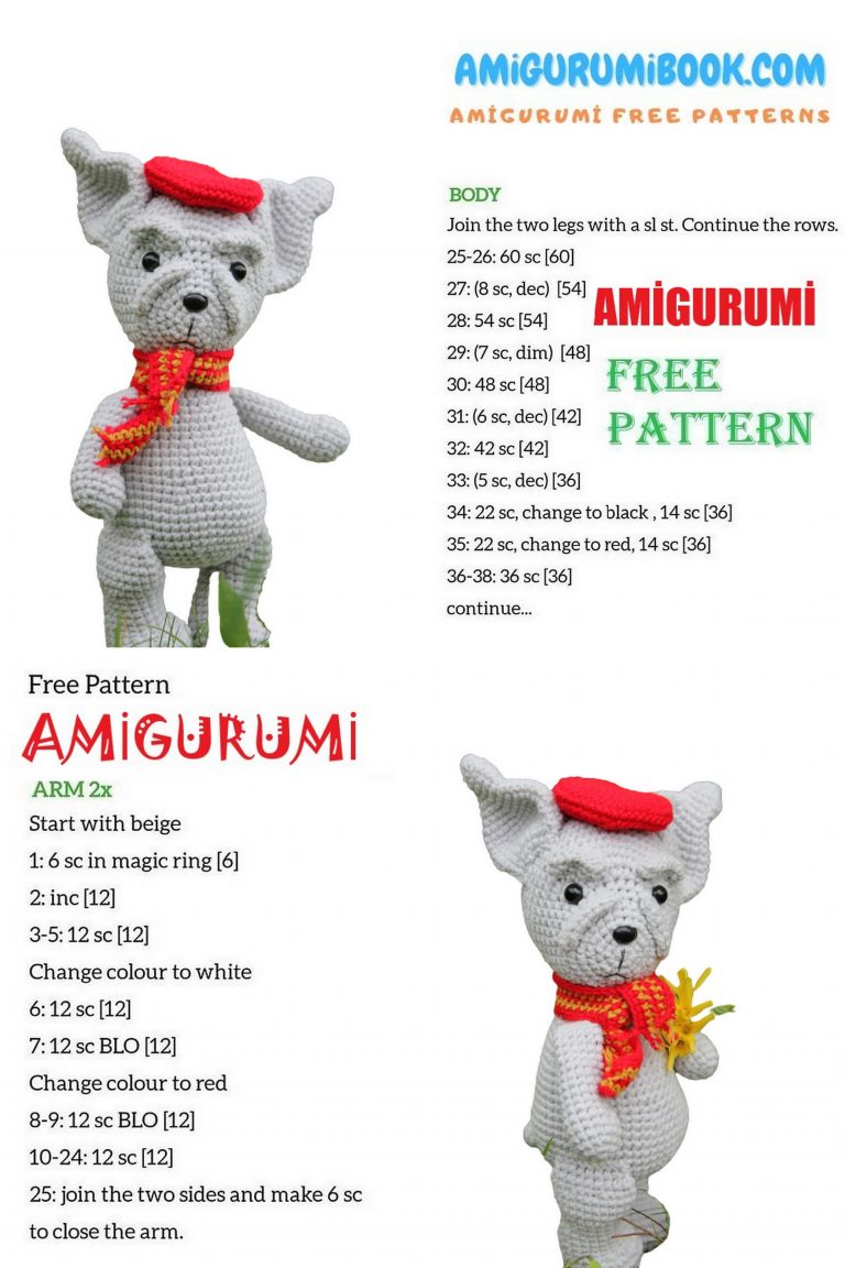 Bulldog Richie Amigurumi Free Pattern - Free Amigurumi Crochet Patterns