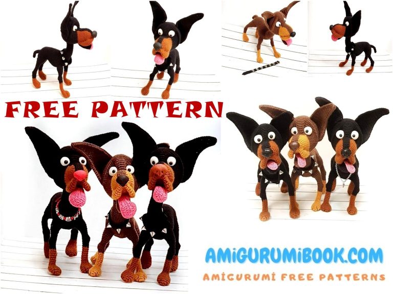 Realistic Doberman Dog Amigurumi Free Pattern