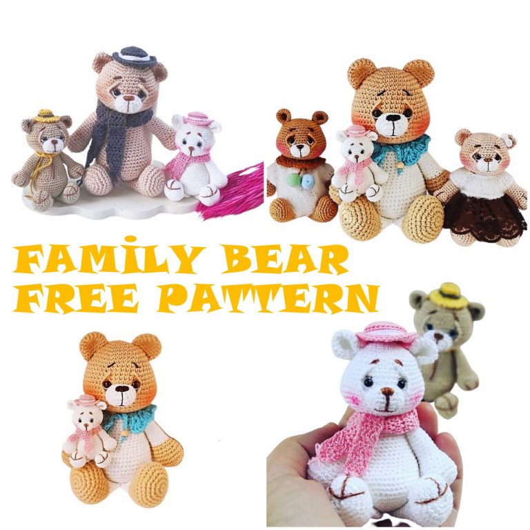 Teddy Bear Family Amigurumi Free Pattern