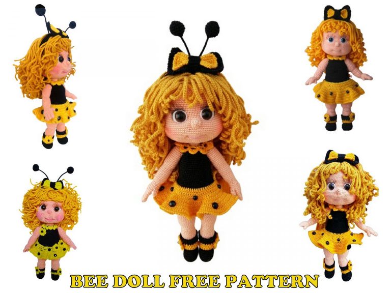 Doll in Bee Costume Amigurumi Free Pattern