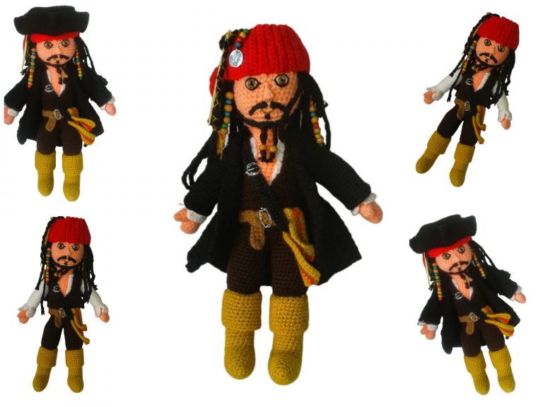 Captain Jack Sparrow Amigurumi Free Pattern