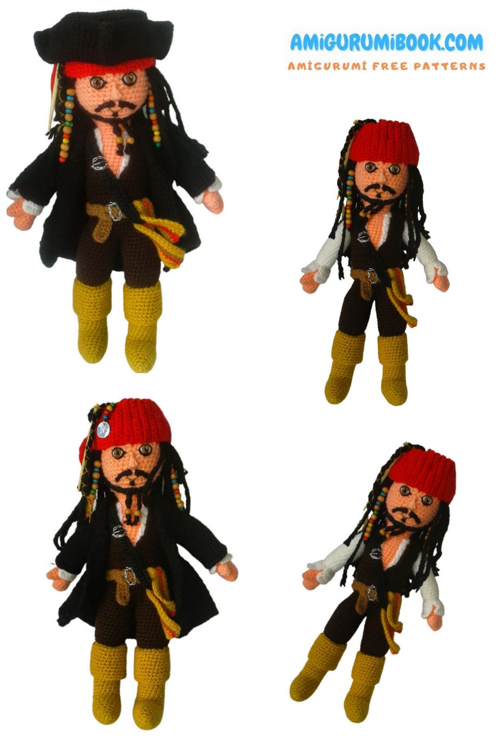 Captain Jack Sparrow Amigurumi Free Pattern - Free Amigurumi Crochet ...