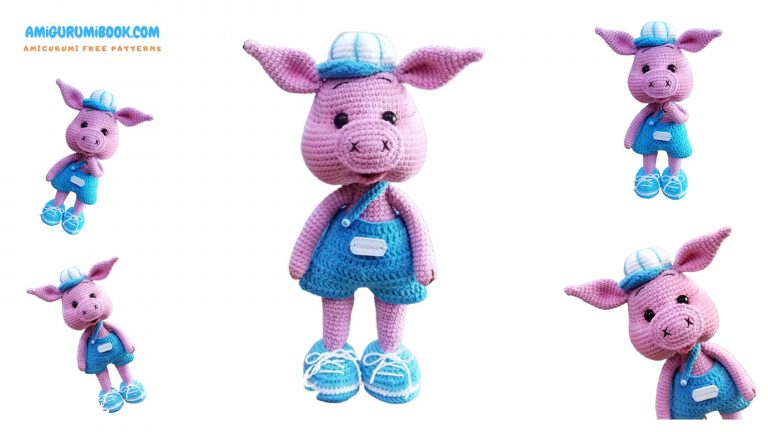 Cute Hat Piggy Amigurumi Free Pattern