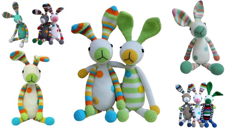 Cute Rainbow Bunny Amigurumi Free Pattern
