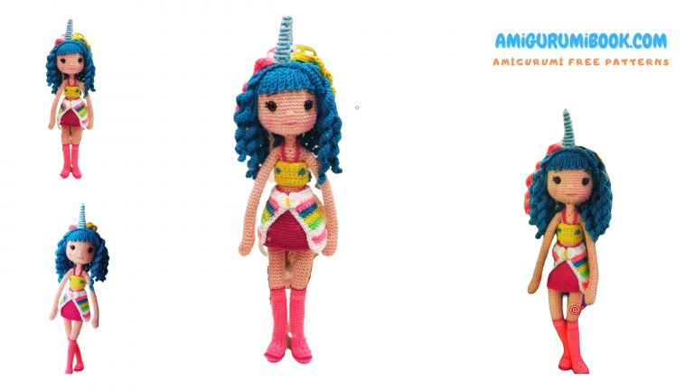 Unicorn Hair Doll Amigurumi Free Pattern