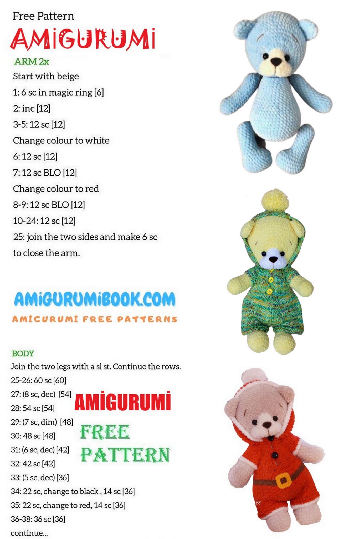 Overalls Teddy Bear Amigurumi Free Pattern - Free Amigurumi Crochet ...