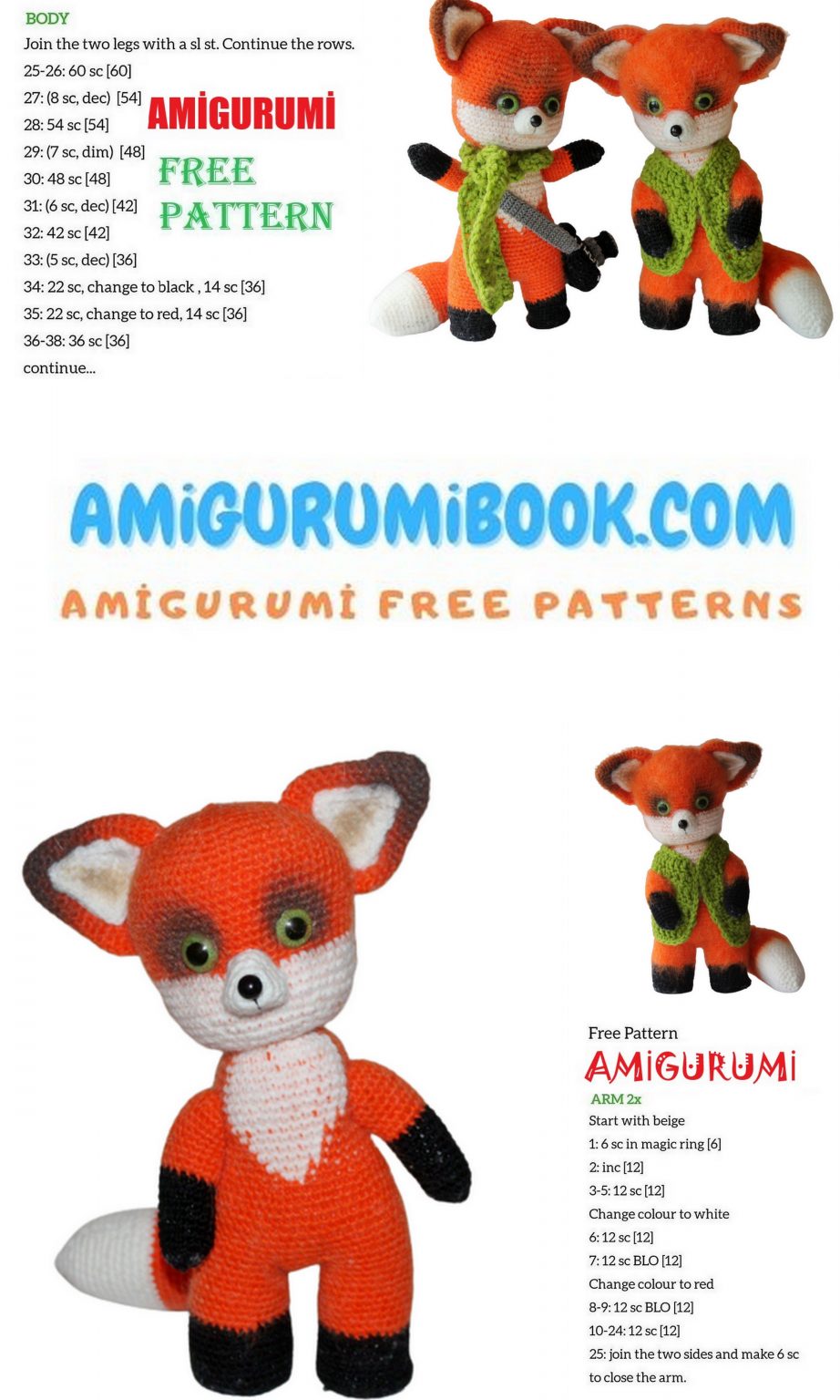 Fox Philip Amigurumi Free Pattern - Free Amigurumi Crochet Patterns