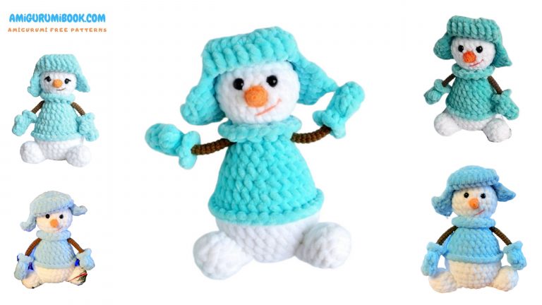 Little Cute Velvet Snowman Amigurumi Free Pattern
