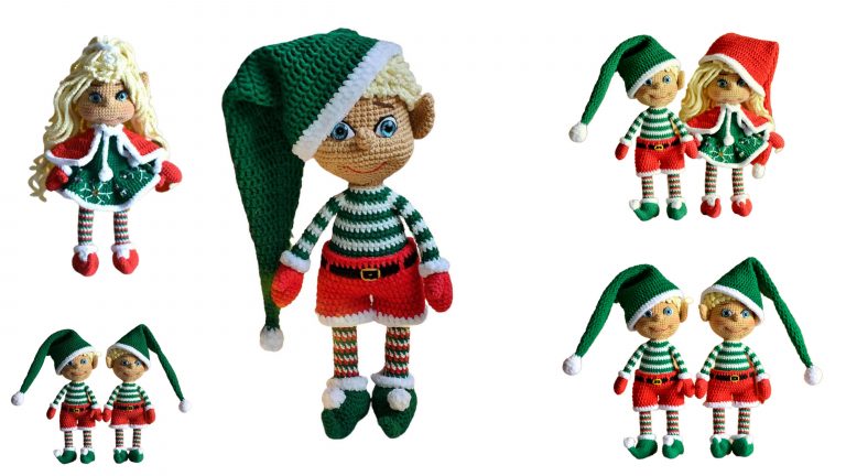 Mr. and Mrs. Christmas Elf Amigurumi Free Pattern