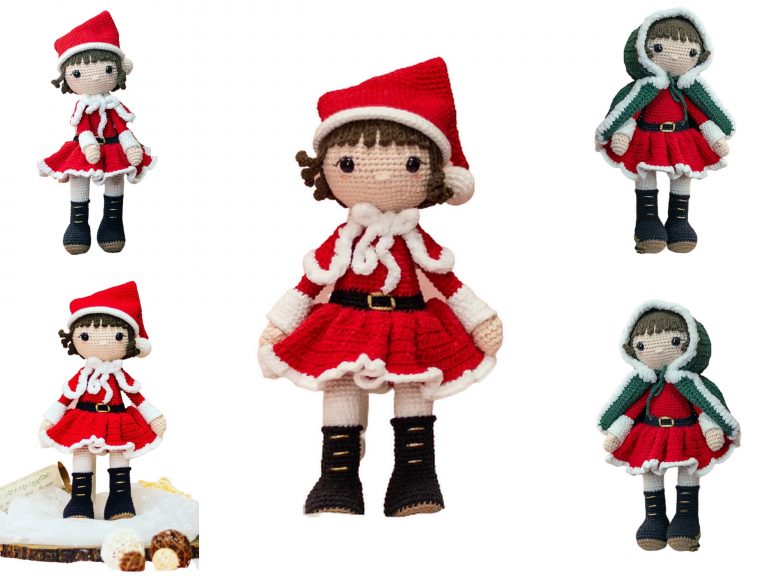 Happy Christmas Girl Amigurumi Free Pattern