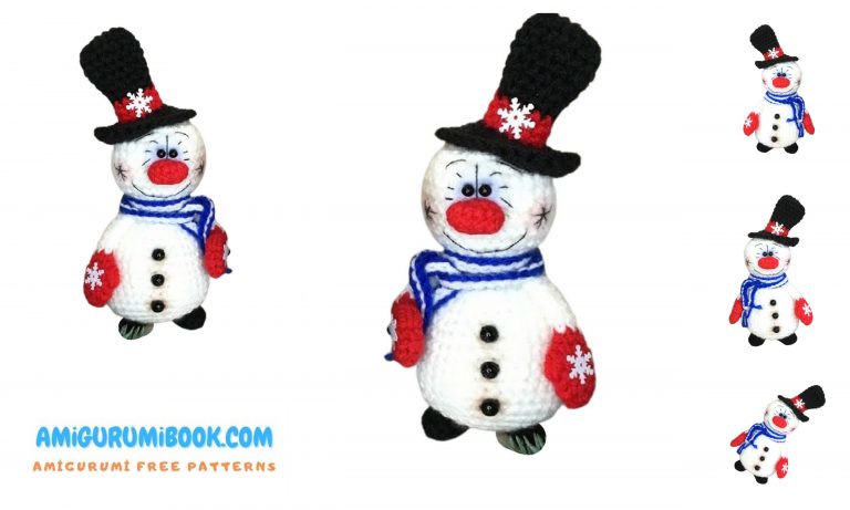 Little Cute Christmas Snowman Amigurumi Free Pattern