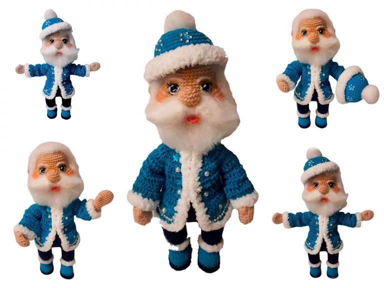 Happy Christmas Blue Santa Claus Amigurumi Free Pattern