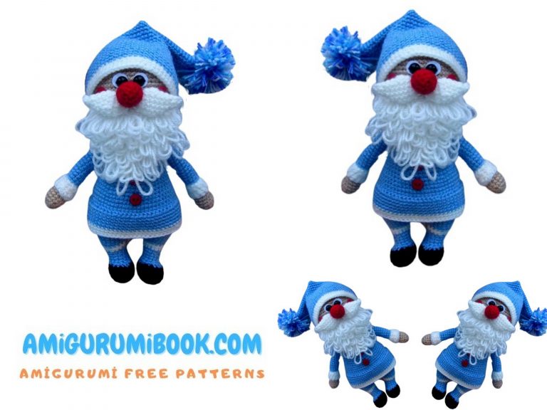 Blue Santa Claus Amigurumi Free Pattern