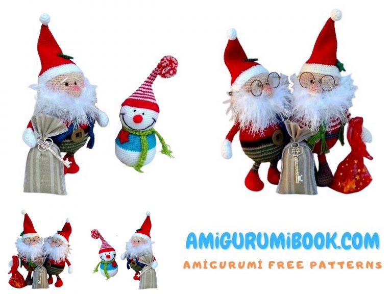 Santa Claus And Little Snowman Amigurumi Free Pattern