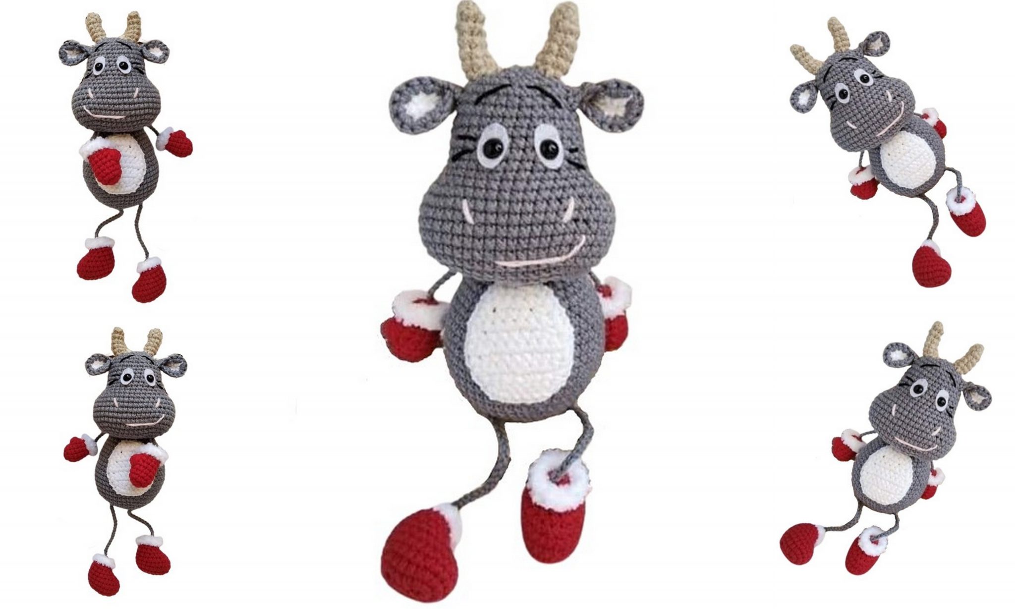 Amigurumi Christmas Bull Free Pattern - Free Amigurumi Crochet Patterns