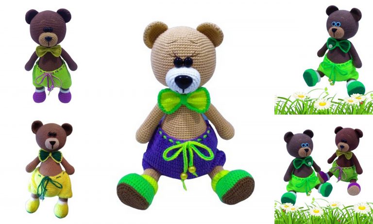 Bow Tie Teddy Bear Amigurumi Free Pattern
