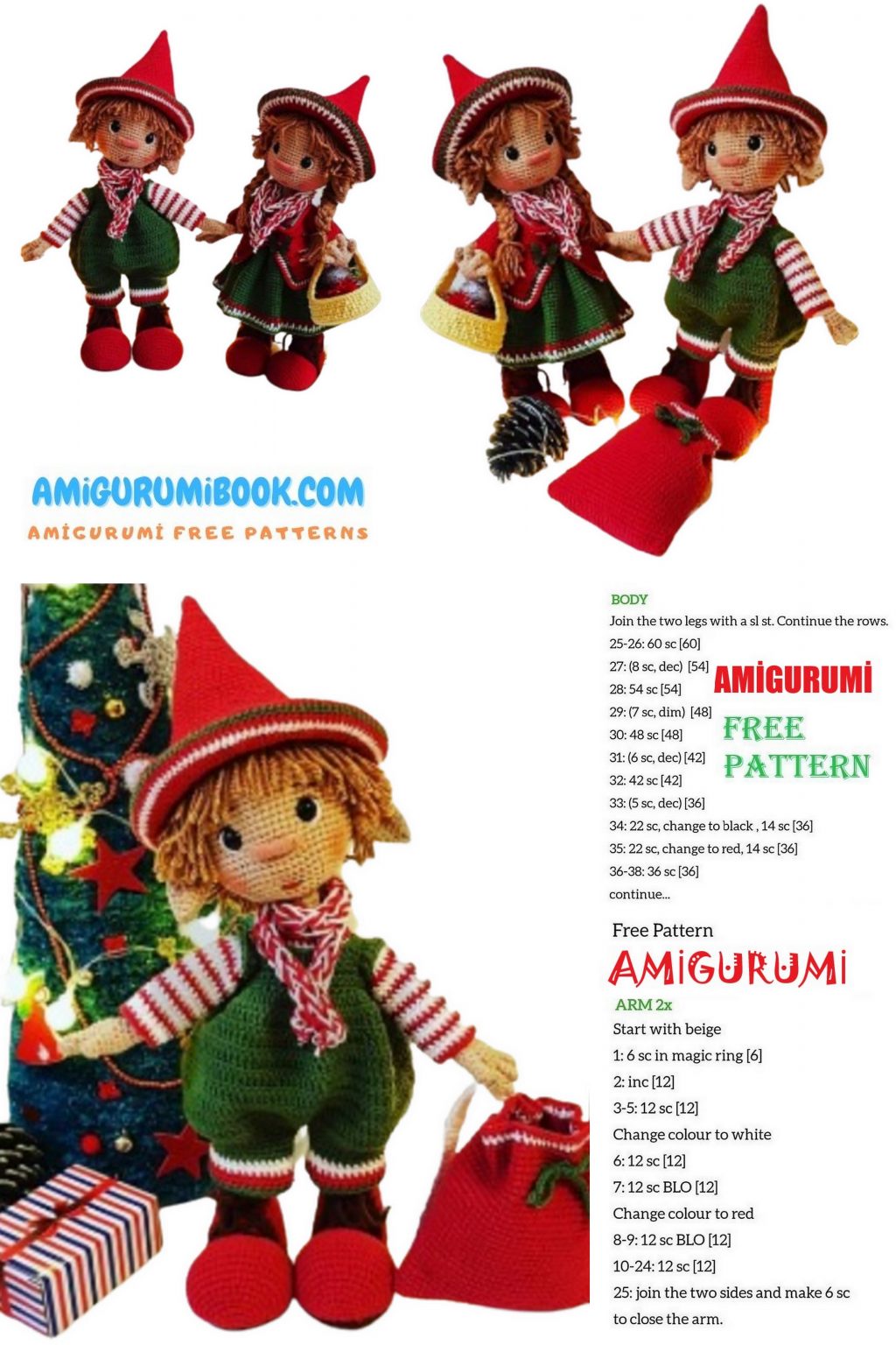 Lover Christmas Elf Amigurumi Free Pattern – Free Amigurumi Crochet ...