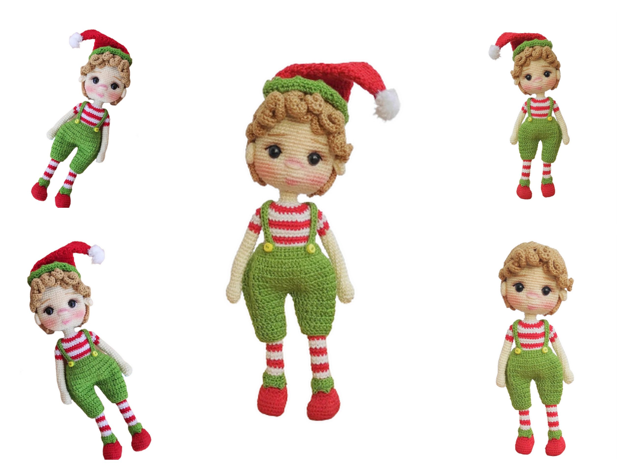 Overalls Christmas Elf Amigurumi Free Pattern - Free Amigurumi Crochet Patterns