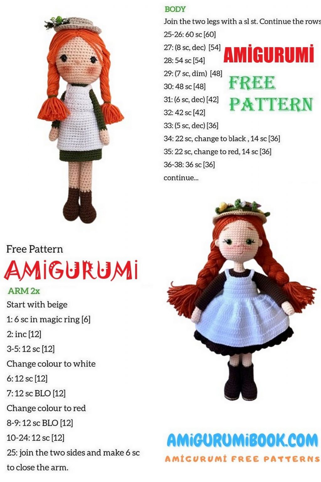 Farm Girl Amigurumi Free Pattern – Amigurumibook.com