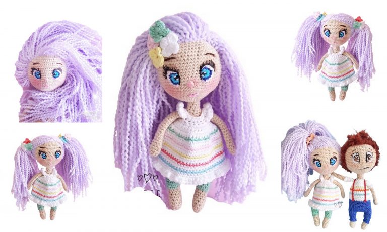 Purple Haired Doll Amigurumi Free Pattern