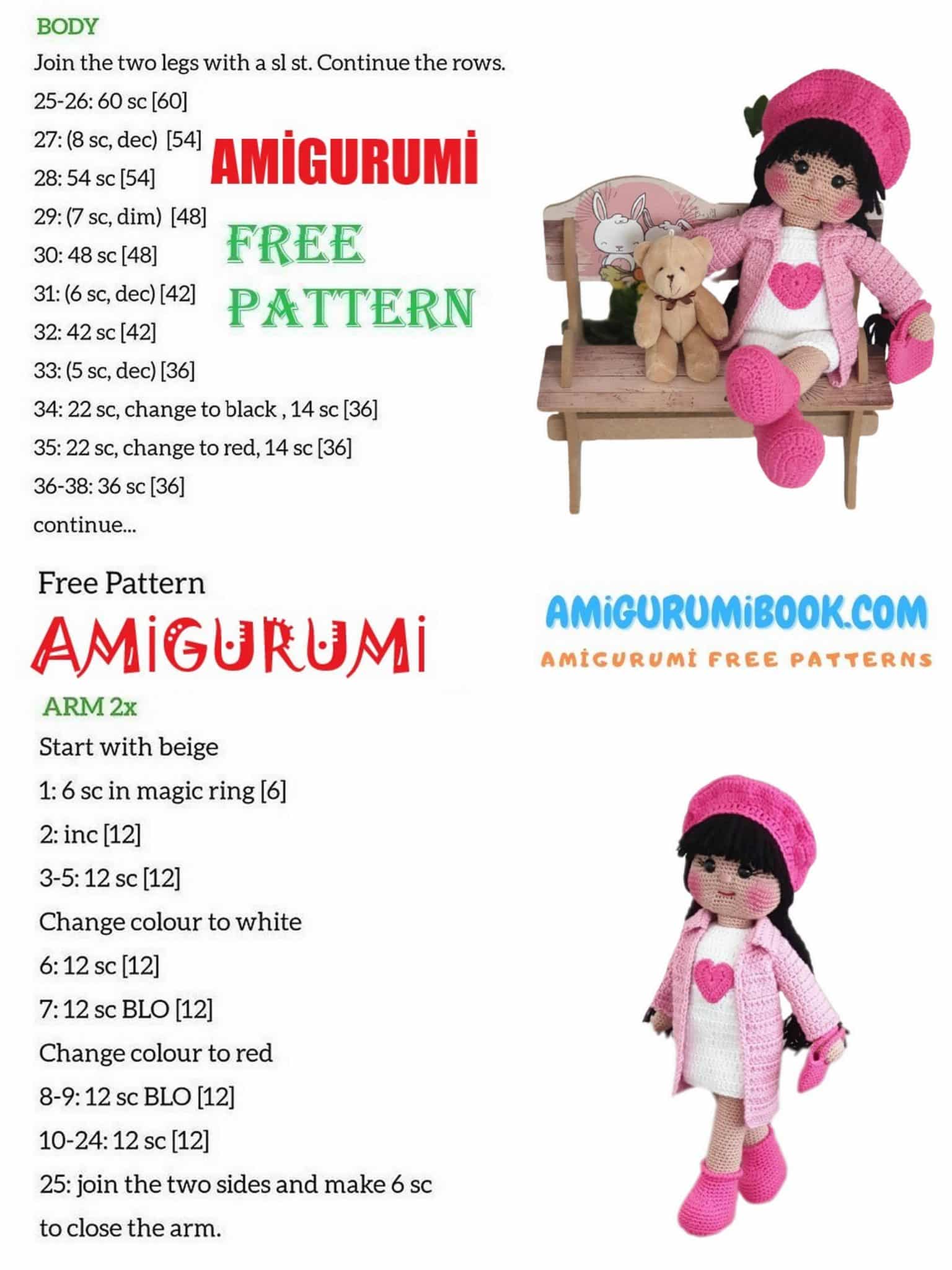 Chubby Amigurumi Doll Free Pattern - Free Amigurumi Crochet Patterns