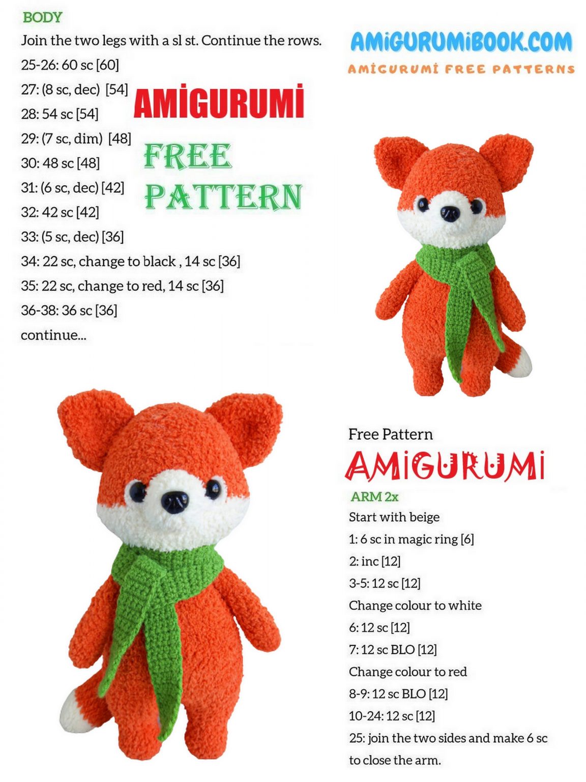 Fox Pip Amigurumi Free Pattern – Free Amigurumi Crochet Patterns