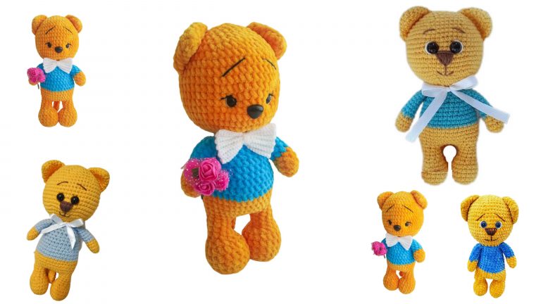 Little Orange Teddy Bear Amigurumi Free Pattern