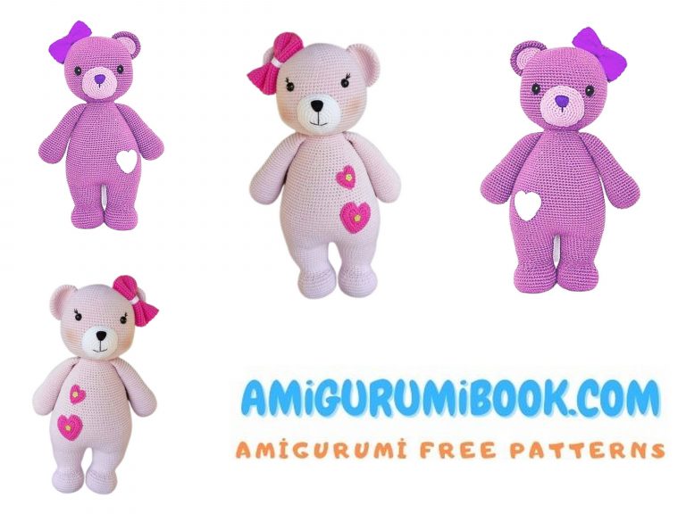Pink Teddy Bear Amigurumi Free Pattern