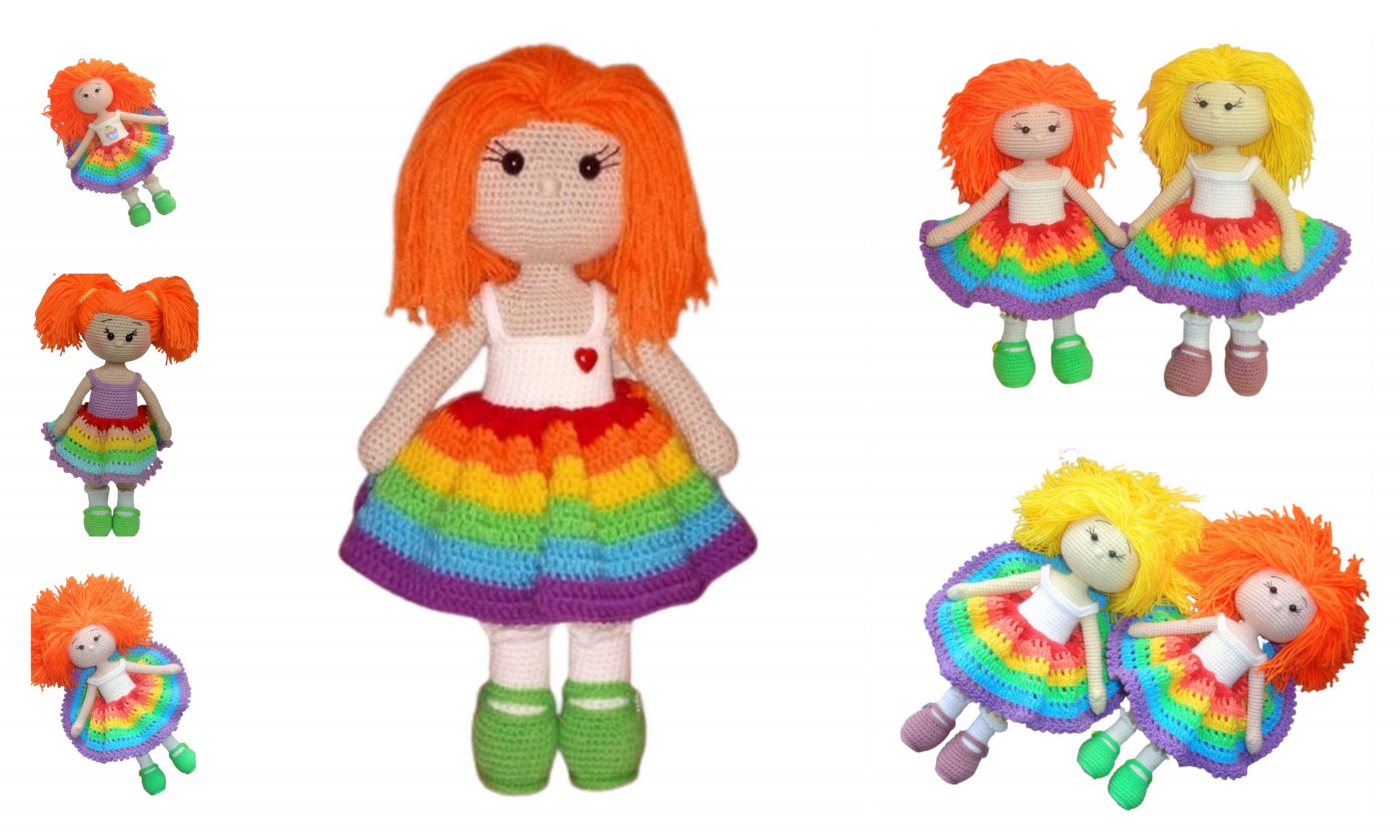 Rainbow Doll Amigurumi Free Pattern – Amigurumibook.com