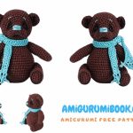 Little Teddy Bear with Scarf Amigurumi Free Pattern