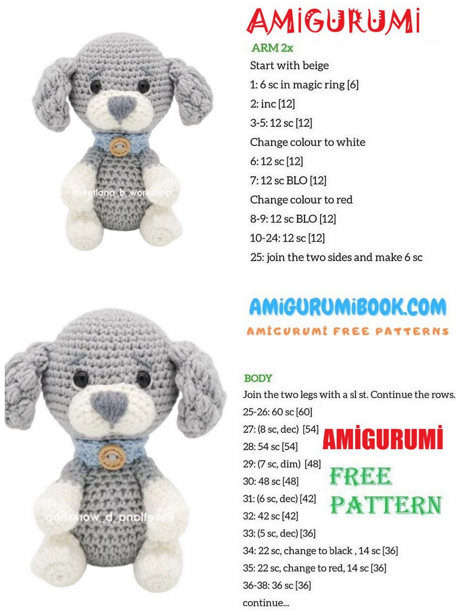 Little Cute Beagle Dog Amigurumi Free Pattern - Free Amigurumi Crochet ...