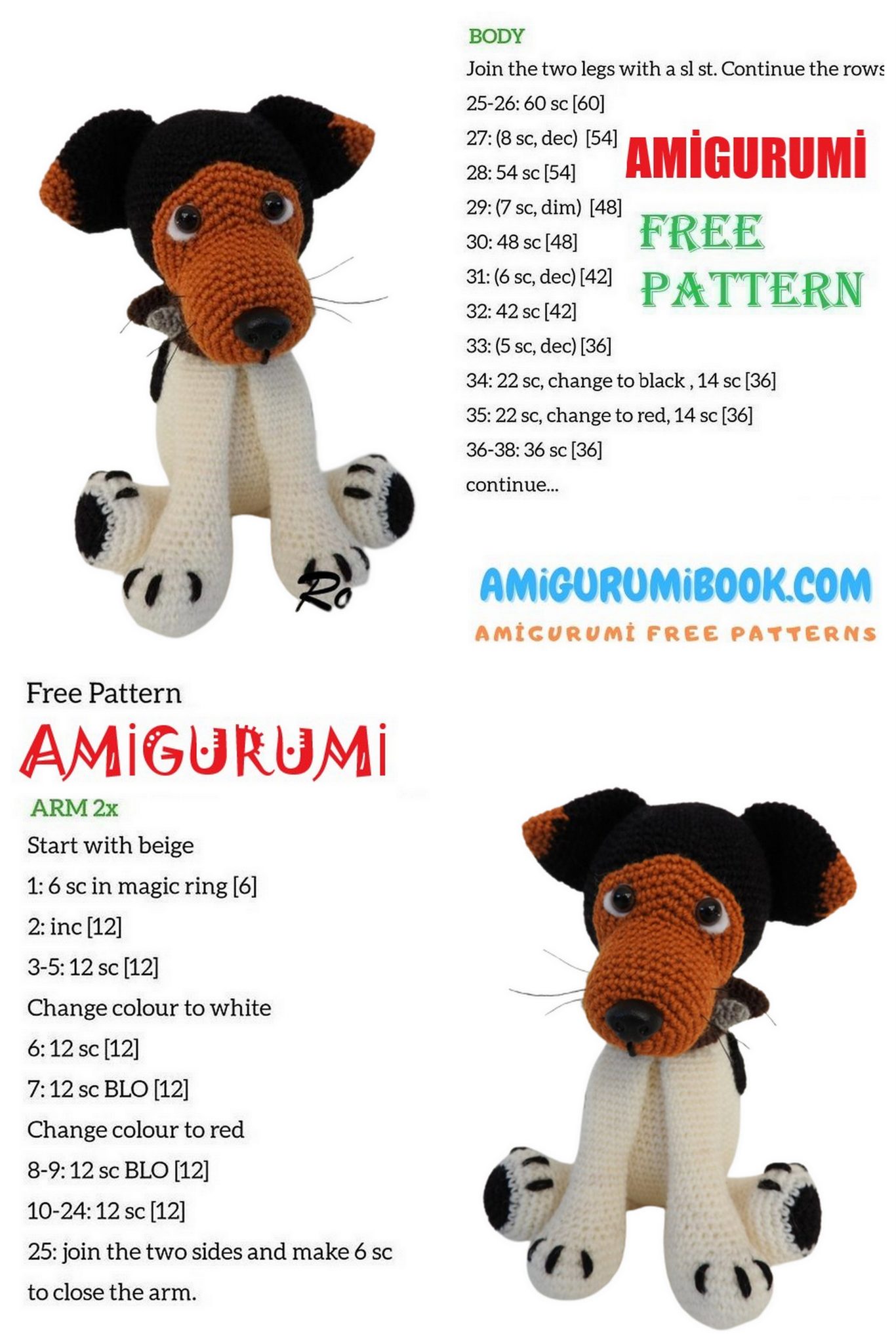 Dog Jack Russell Amigurumi Free Pattern - Free Amigurumi Crochet Patterns