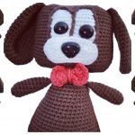 Bow Tie Brown Dog Amigurumi Free Pattern